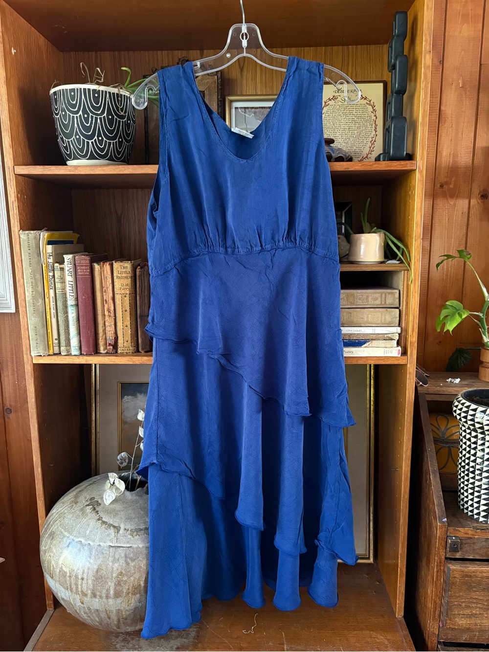 Lagenlook Click by Color Me Cotton Waterfall Tiered Curpo Dress XXL